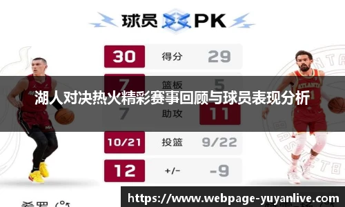湖人对决热火精彩赛事回顾与球员表现分析